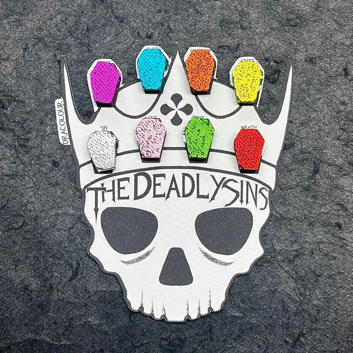 Deadly Sins Dot Card- Handmade Watercolour Paint