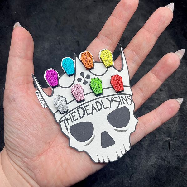 Deadly Sins Dot Card- Handmade Watercolour Paint