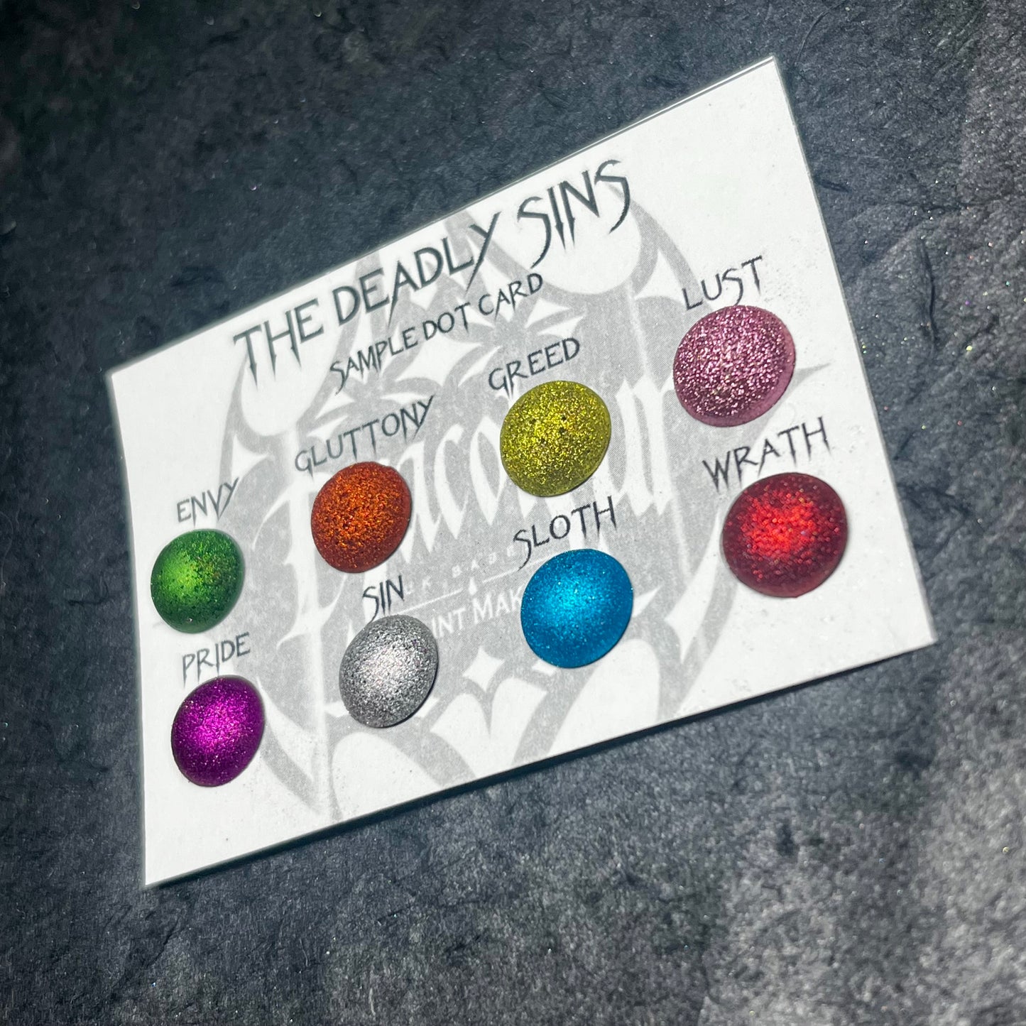 Deadly Sins Dot Card- Handmade Watercolour Paint