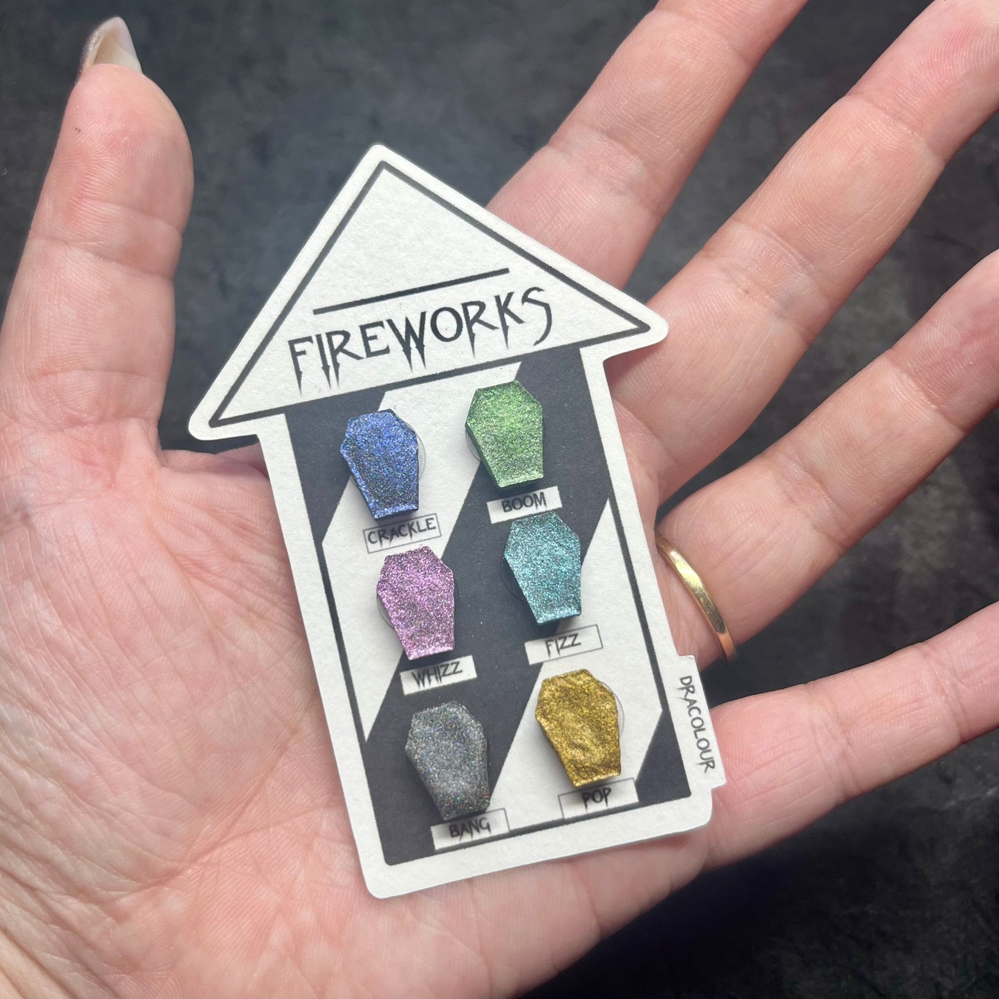 Fireworks Dot Card- Handmade Watercolour Paint