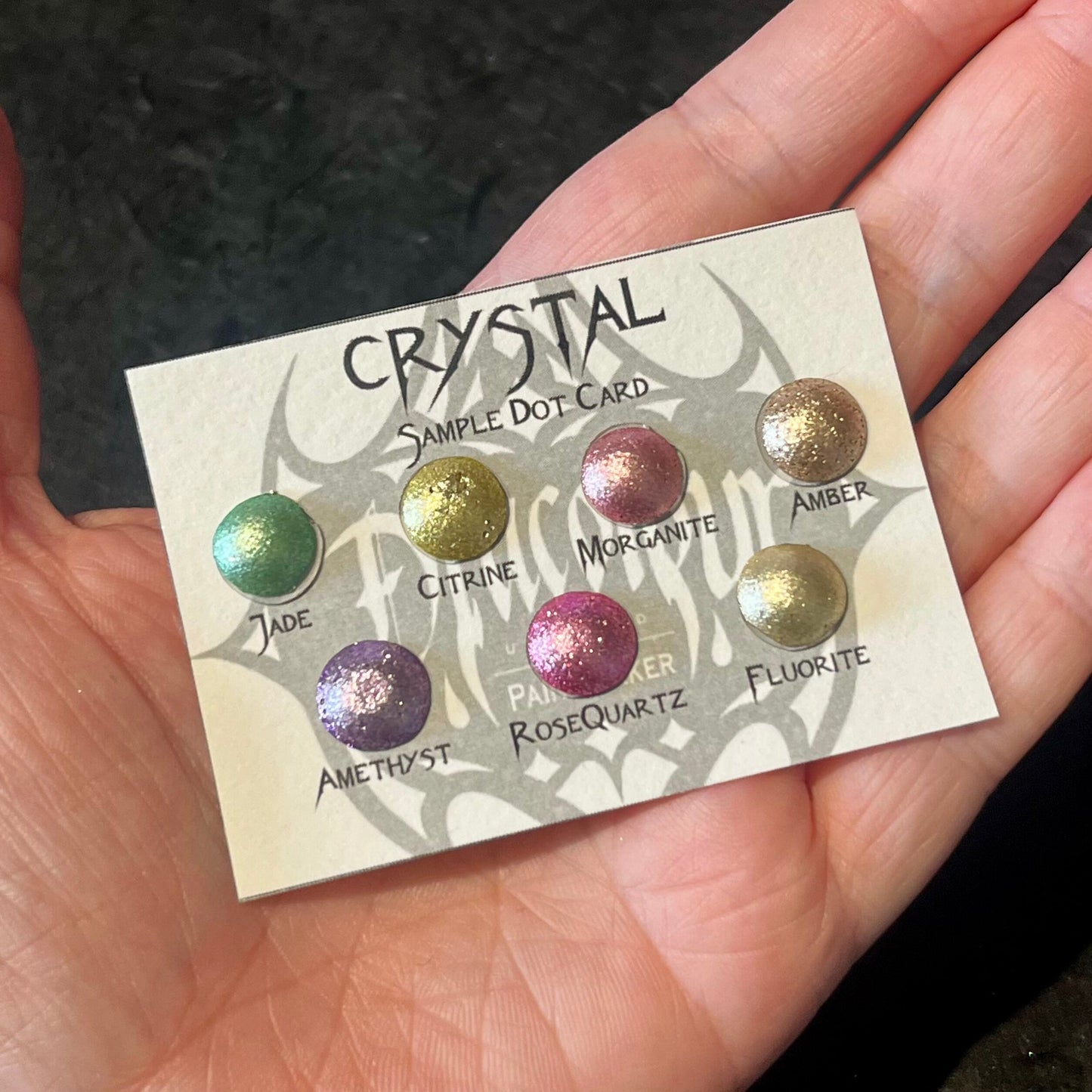 Crystal Dot Card- Handmade Watercolour Paint