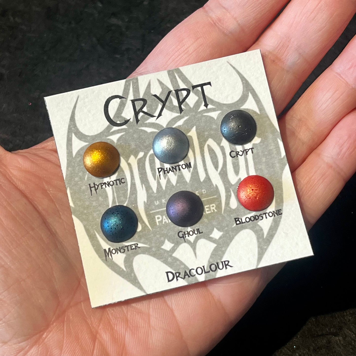 Crypt Sample Card - Handmade Watercolour Paint